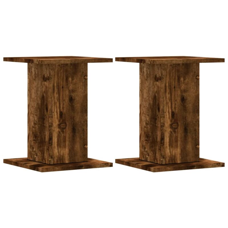 Supports pour plantes 2 pcs chêne fumé bois d'ingénierie Vidaxl
