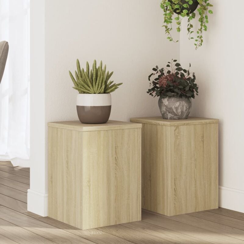 Supports pour plantes 2 pcs chêne sonoma bois d'ingénierie - Vidaxl