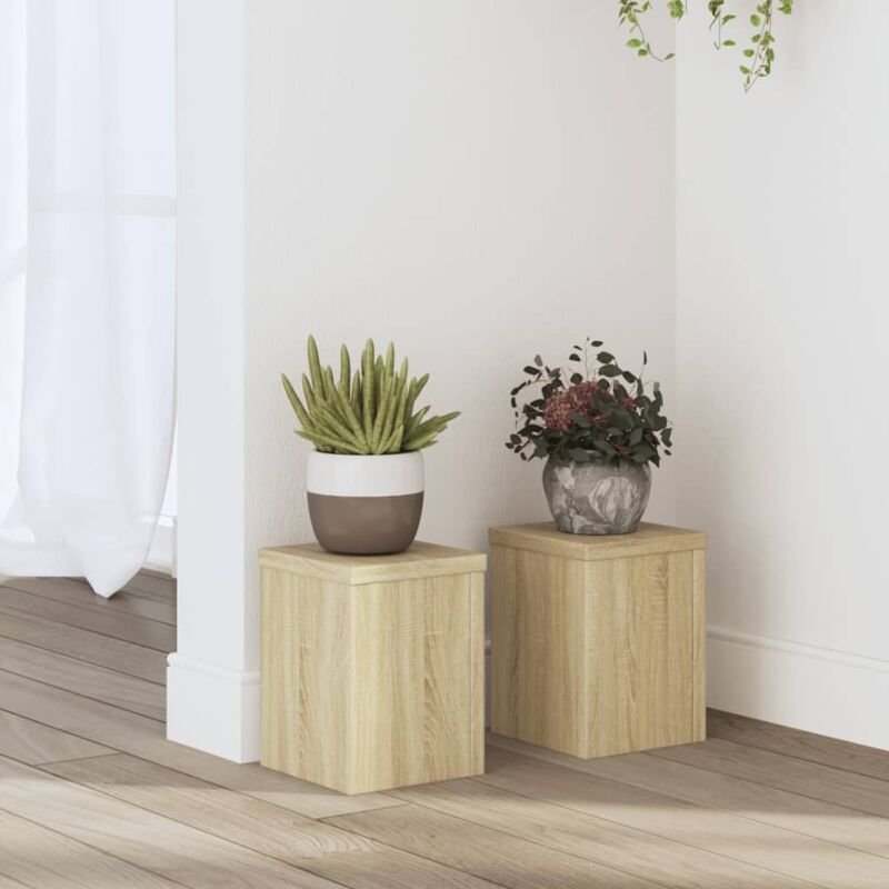Supports pour plantes 2 pcs chêne sonoma bois d'ingénierie - Vidaxl