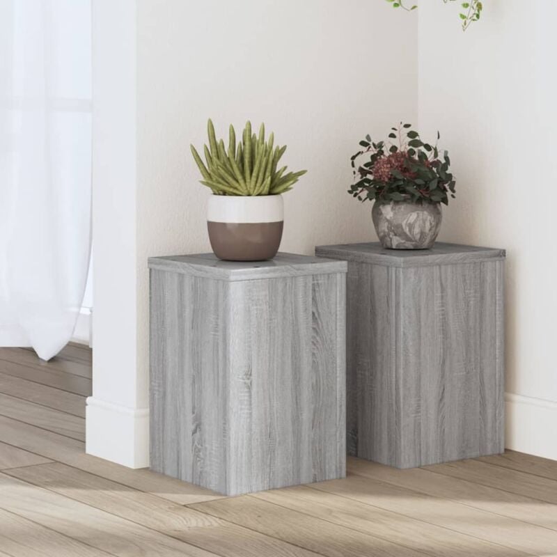 Supports pour plantes 2 pcs sonoma gris bois d'ingénierie - Vidaxl