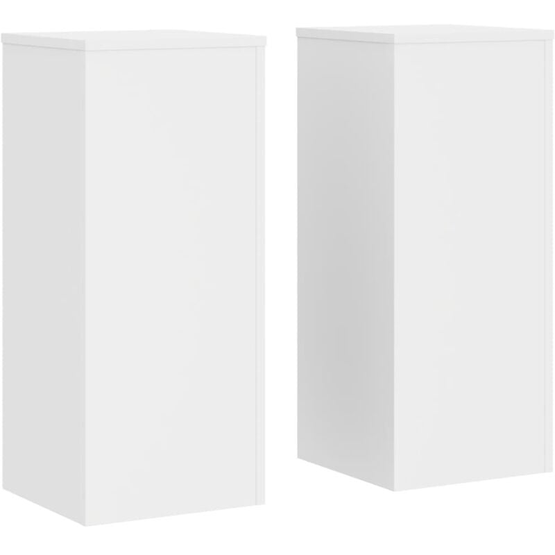 Supports pour plantes 2 pcs blanc 30x30x70 cm bois d'ingénierie Vidaxl