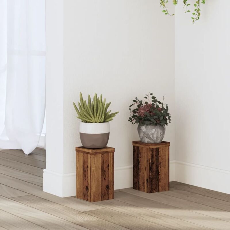 Vidaxl - Supports pour plantes 2 pcs vieux bois bois d'ingénierie