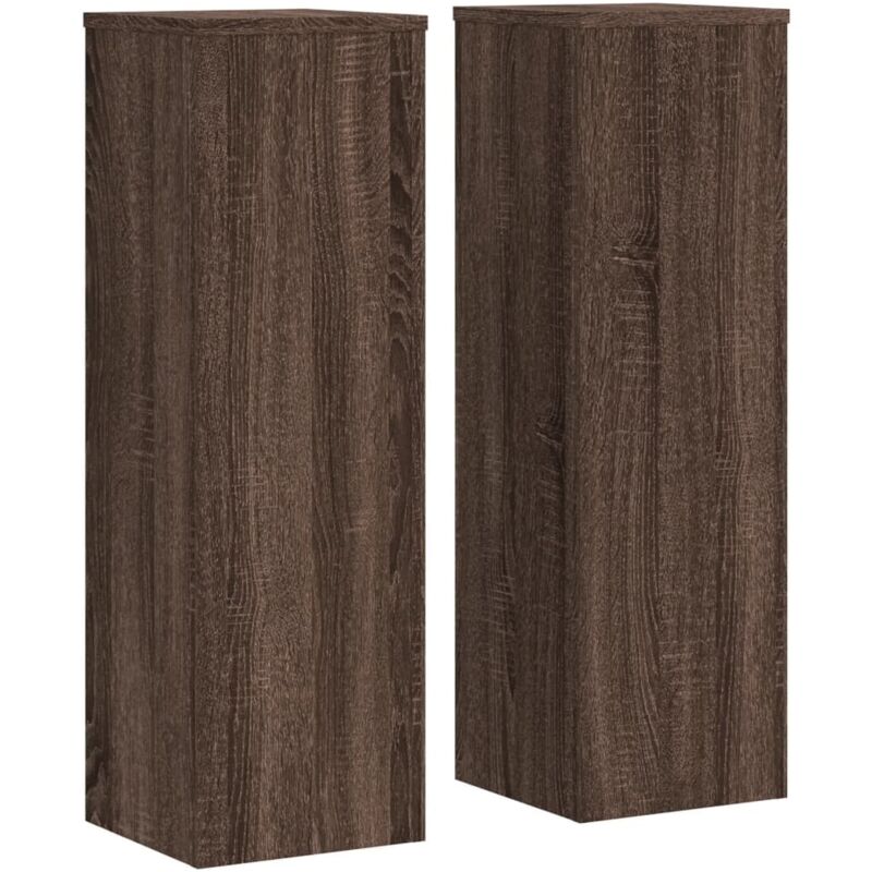 Supports pour plantes 2 pcs chêne marron bois d'ingénierie Vidaxl