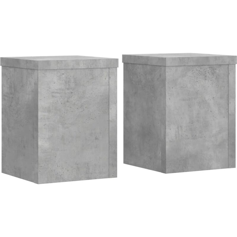 Supports pour plantes 2 pcs gris béton bois d'ingénierie vidaXL