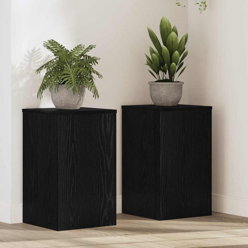 Supporto Per Piante 2 Pcs Rovere Nero 30 X 30 X 50 Cm - Vidaxl
