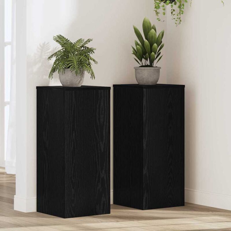 Supporto Per Piante 2 Pcs Rovere Nero 30 X 30 X 70 Cm - Vidaxl