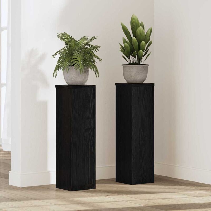 Vidaxl - Support de Plante 2 pcs Chêne noir 17 x 17 x 60 cm