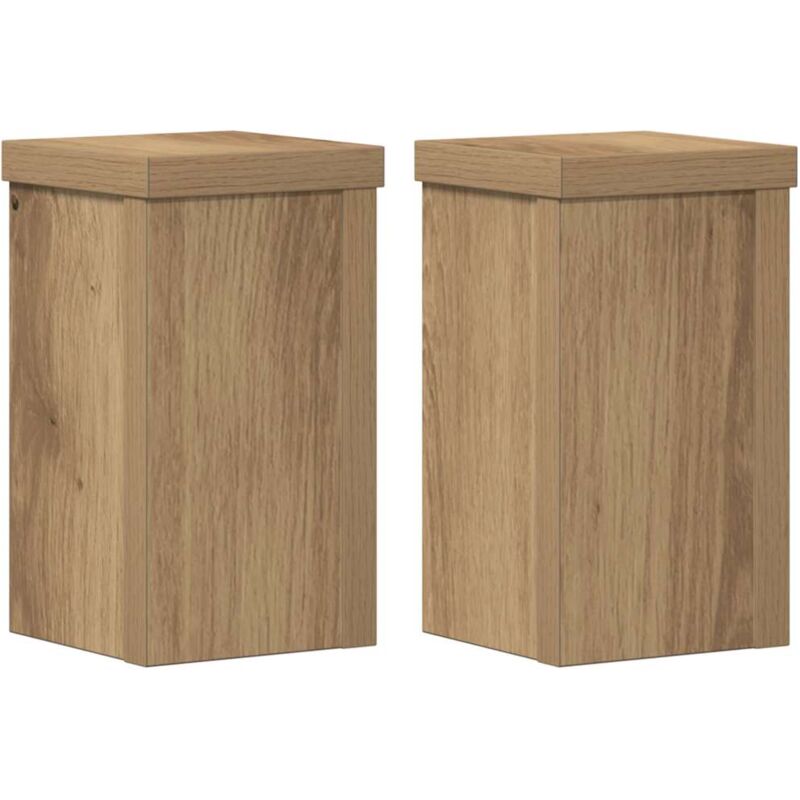 Supports pour plantes 2 pcs chêne artisanal bois d'ingénierie
