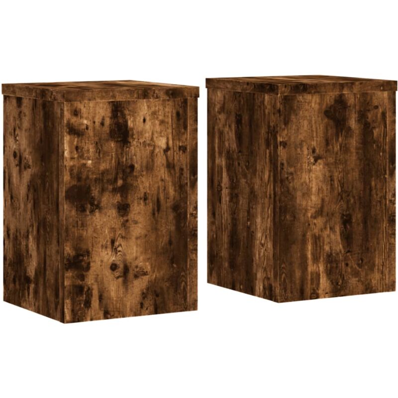 vidaXL Supports pour plantes 2 pcs chêne fumé bois d'ingénierie