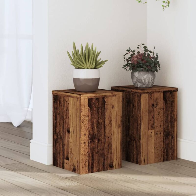 Vidaxl - Supports pour plantes 2 pcs vieux bois bois d'ingénierie