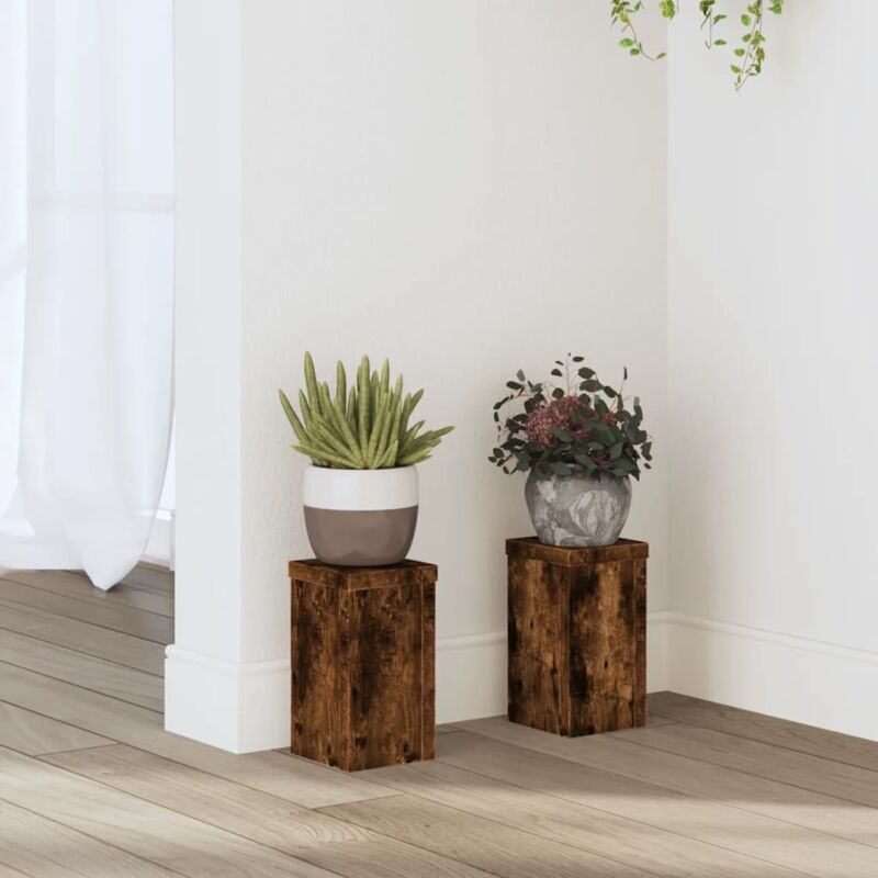 Vidaxl - Supports pour plantes 2 pcs chêne fumé bois d'ingénierie