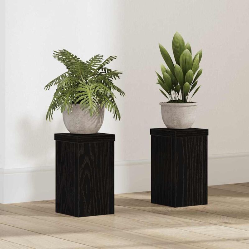 Vidaxl - Support de Plante 2 pcs Chêne noir 10 x 10 x 18 cm