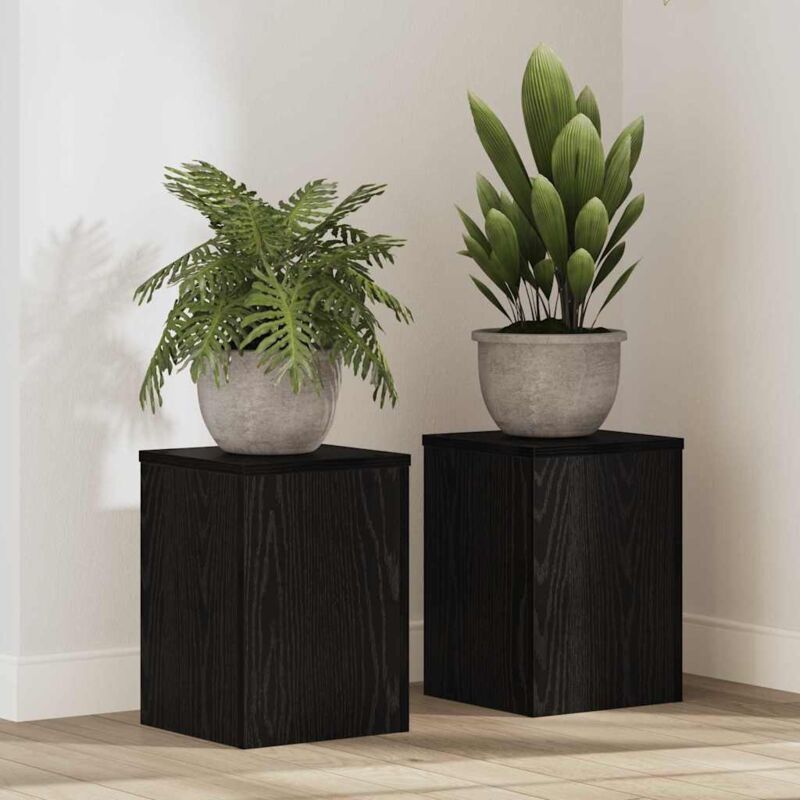 Vidaxl - Support de Plante 2 pcs Chêne noir 25 x 25 x 35 cm