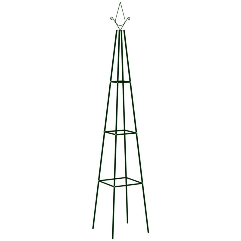 Vidaxl - Supporti Per Piante 2 Pz Verde Scuro 35x35x195 Cm In Ferro