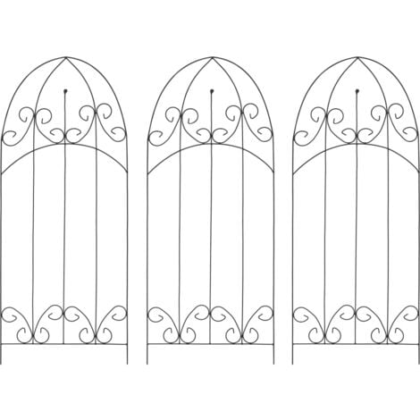 Supports de jardin pour les plantes 3 pcs en fer noir divers modèles
