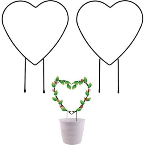 Supports pour plantes grimpantes en forme de cœur, 31 cm, acier thermolaqué noir, de la marque AquaForge.
