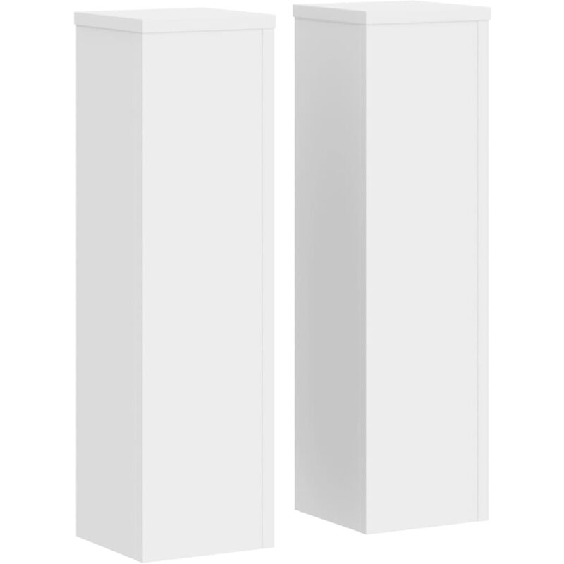 Supports pour plantes meuble fleurs lot de 2 17 x 17 x 60 cm bois d'ingénierie blanc