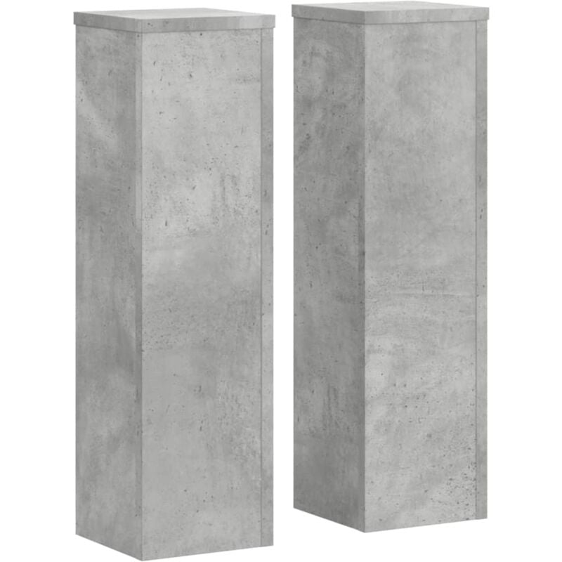Supports pour plantes meuble fleurs lot de 2 bois d'ingénierie gris