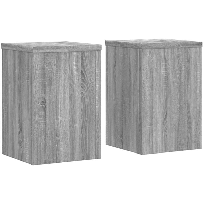 Supports pour plantes meuble fleurs lot de 2 sonoma bois d'ingénierie gris