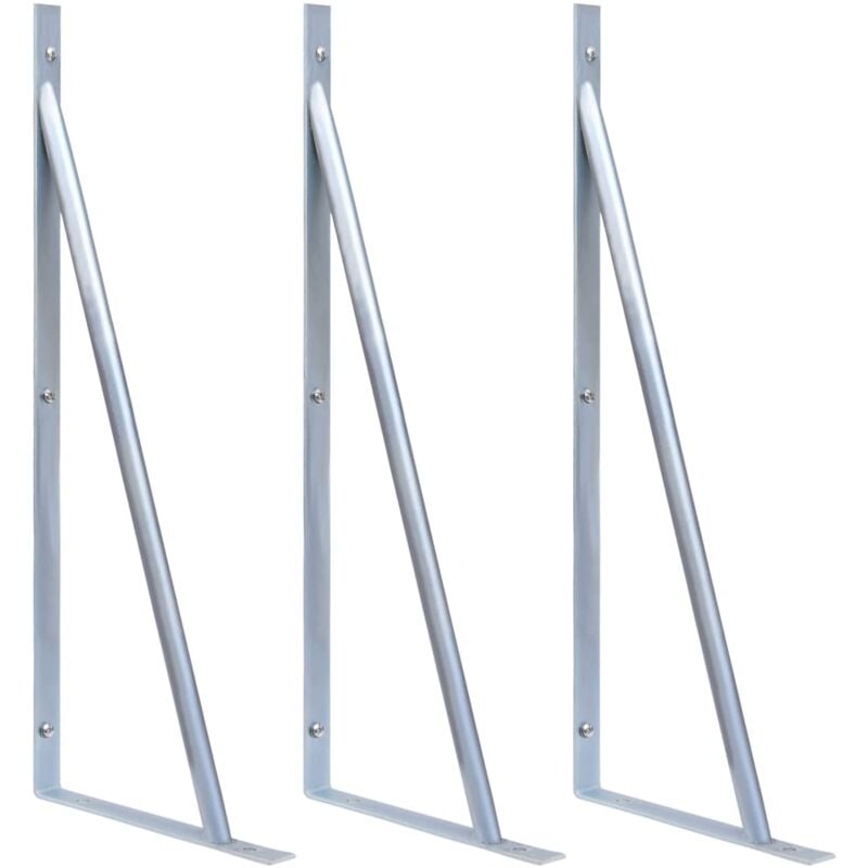 Vidaxl - Supports pour poteau de clôture 3 pcs Acier galvanisé