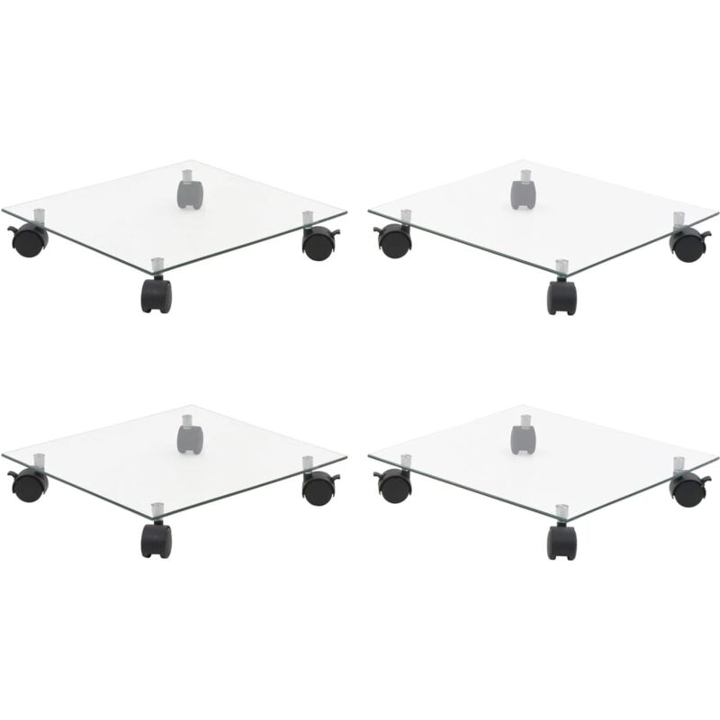 Supports roulants à plantes 4 pcs 35x35 cm Carré Verre trempé Vidaxl n/a