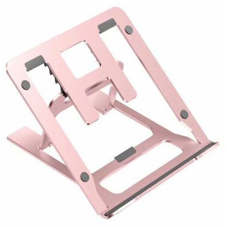 Supports  Support pour Ordinateur Portable Ergonomique à 5 Niveaux Réglable en Hauteur en Aluminium de Première Qualité pour Ordinateur Portable Riser Pliable Pads Antidérapants - Or Rose