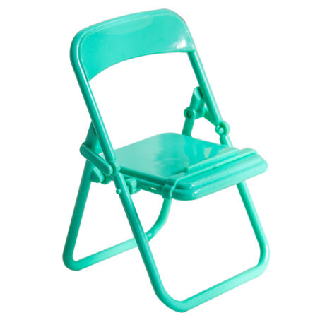 Supports téléphone de bureau en forme de chaise de bureau verte menthe plastique pliable pour tabletops étagères étudiants dimensions 110 x 65 x 60mm livré