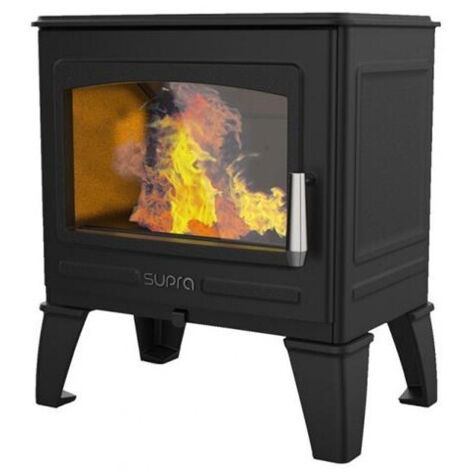 Supra – FR9016210B – Poêle à bois 8,7 kW – Vision horizontale – Fonte – Taille de bûches maxi 55 cm – Évacuation des fumées arrière ou dessus - FR9016210B-Po
