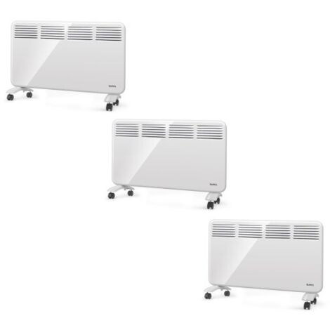 SUPRA Pack 3x Radiateurs mobiles à convection 2000W Écran numérique Programmateur