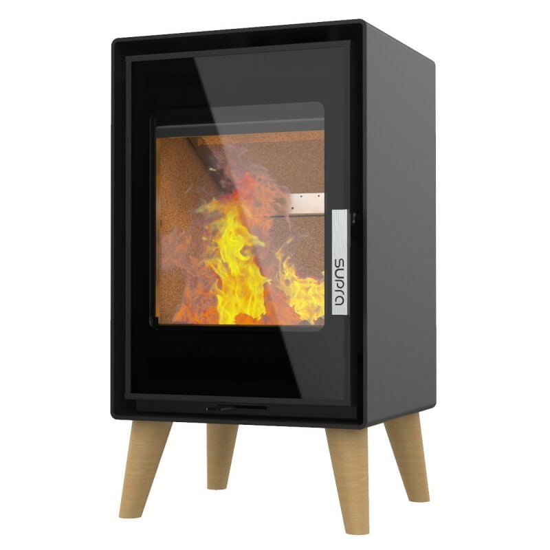 Supra - Poêle à bois jacco sur pied 4.8KW en acier - étanche - eco design