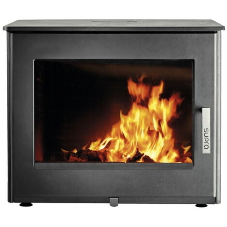 Supra Poêle à bois UDO RABAISSE en fonte noir - 8,7kW - 70 x 87 x 43,5 cm