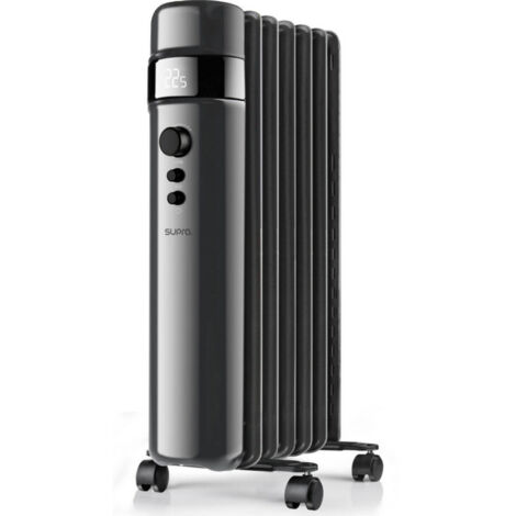 Supra – Radiateur à inertie 2500W – Écran LED – Minuterie 1 à 24h – Thermostat électronique – Sécurité anti-surchauffe – Pour 40 m²