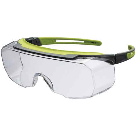 Sur-lunettes Avatar Plus OTG EN166,EN170,UKCA monture grise/verte,écran incolore