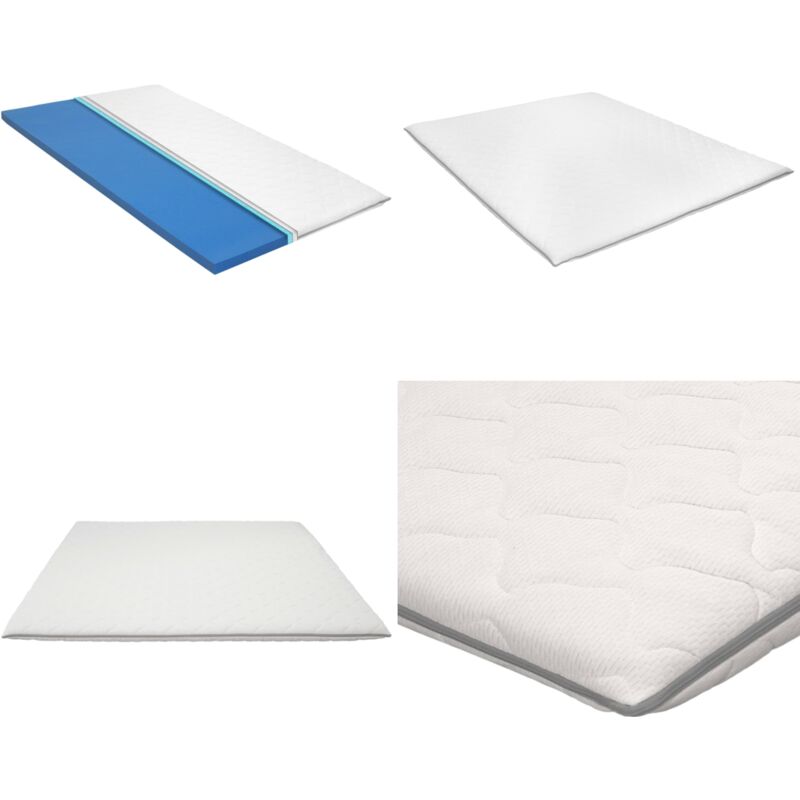 Sur-matelas 160 x 200 cm Mousse à mémoire de forme Visco 6 cm - sur-matelas - housse de matelas - Home & Living - Blanc
