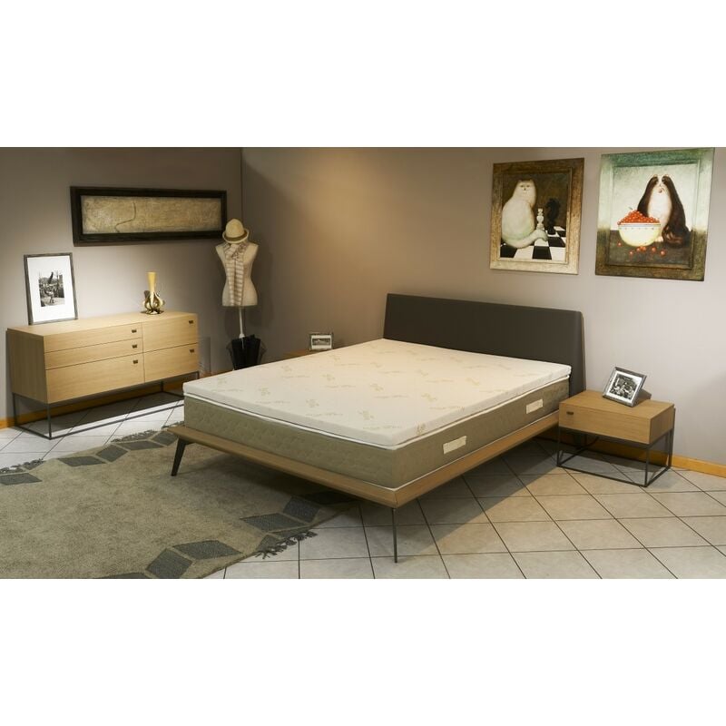 King Of Dreams - Lot de 2 Sur-Matelas 4 cm 90x190 contact Mousse à Mémoire de Forme Massante 55Kg/m3 Déhoussable Housse Lavable à 30¡ 2 x 90 190