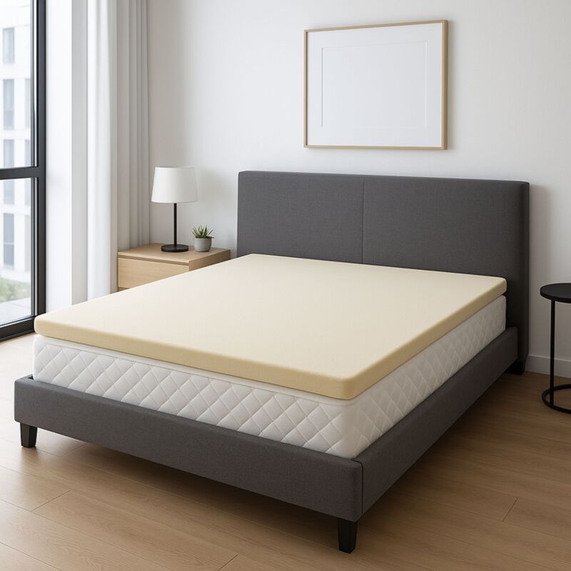 King Of Dreams - Sur-matelas 4cm 120x190 contact Mousse à Mémoire de Forme Massante 55Kg/m3 Déhoussable Housse Lavable à 30¡ 120 190