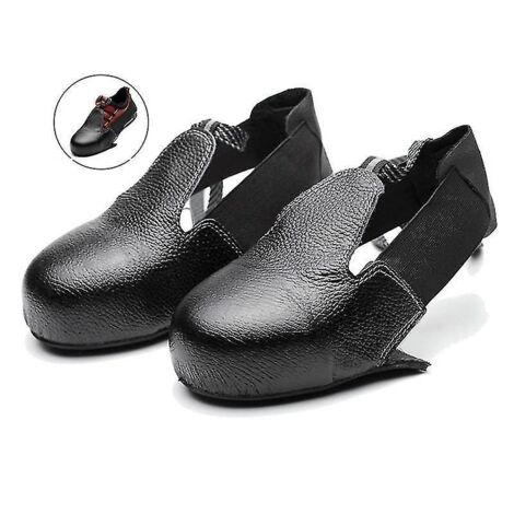 Surchaussures de sécurité unisexes à embout en acier, anti-frottement et antidérapantes, couvre-chaussures de protection universels noirs