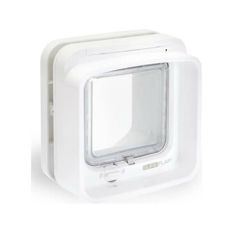 Chatiere a puce électronique DualScan - Blanc - 142 mm x 120 mm (Mémorisation d'un maximum de 32 puces) - Sureflap