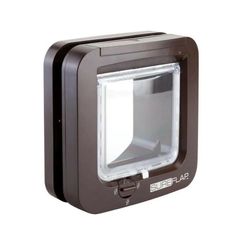 Chatiere a puce électronique - Marron - 142 mm x 120 mm (Mémorisation d'un maximum de 32 puces) - Sureflap