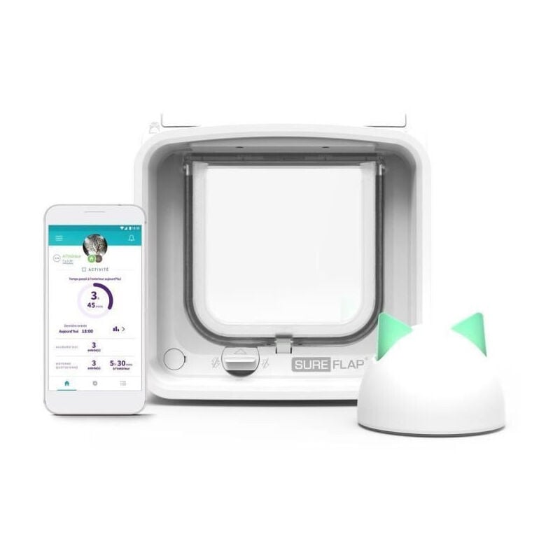 Chatiere Connect a puce electronique + Hub - iDSCFWTB1 - Blanc - Sureflap