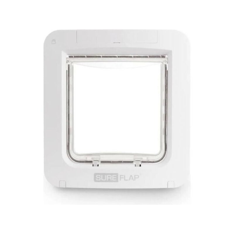 Grande Chatiere a Puce électronique Connecté - Blanc - 178 mm x 170 mm (Livré sans le Hub) - Sureflap