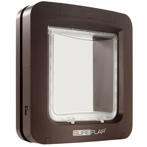SUREFLAP Grande chatiere a puce électronique - Marron - 178 mm x 170 mm (Mémorisation d'un maximum de 32 puces)