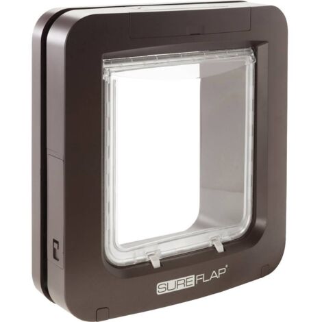 SUREFLAP Grande chatiere a puce electronique marron