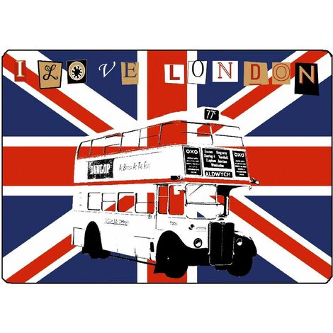 Surface de découpe en verre London Bus 28.5 x 20 cm