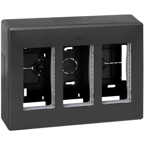Surface du boîtier 3 modules graphite SIMON 51000003-038