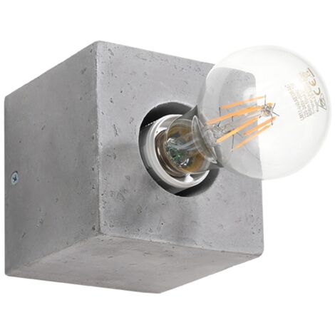 Surface Mounted Square Wall Lamp Grey E27 Quadratische Aufbau-Wandleuchte Grau E27