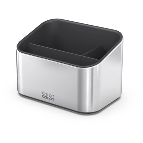 Surface™ Sink Tidy, Joseph Joseph, modello a livelli, organizzatore per lavello, contenitore per utensili da cucina, acciaio inox, base dede scarico, colore acciaio