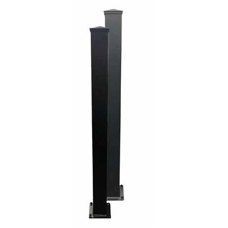 Surface/Sunken Pedestrian Gate Receiver Post - L8 x W5 x H240 cm - Grey