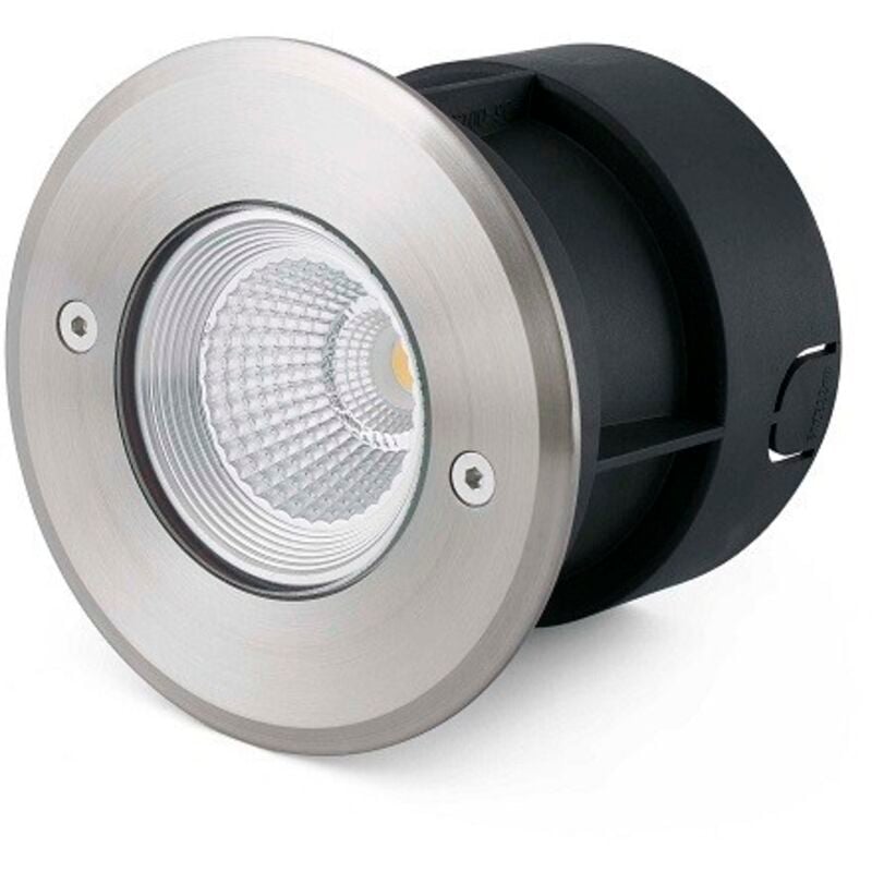 Faro Barcelona - suria Empotrable de suelo inoxidable satinado y negro mate 70588