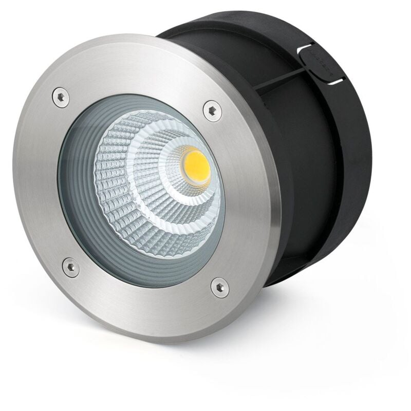 Faro Barcelona - suria - Encastrés de sol inoxydable satiné et noir mat de faro 70593N